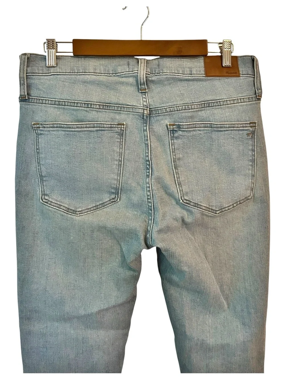Madewell 9” High-Rise Skinny Crop Distressed Jeans in a light wash denim SZ‎ 31